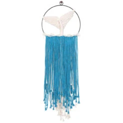 Solid Oak Whale Tail Wall Hanging Macrame