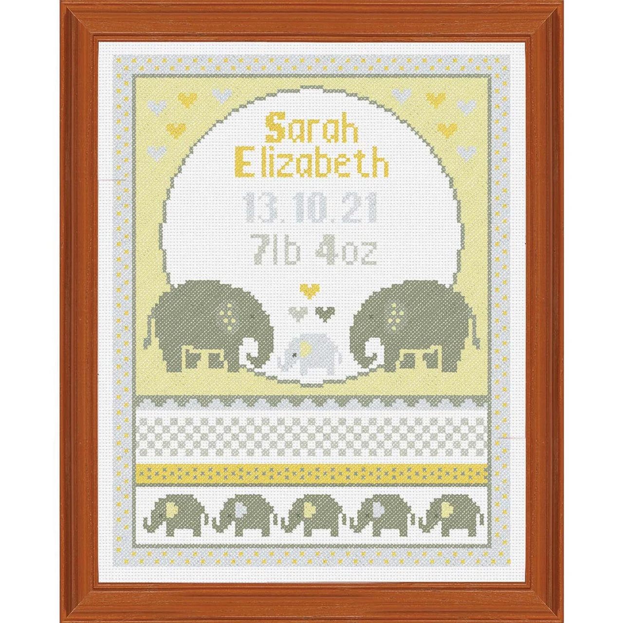 Herrschners Elephant Parade Birth Record Counted Cross-Stitch Kit