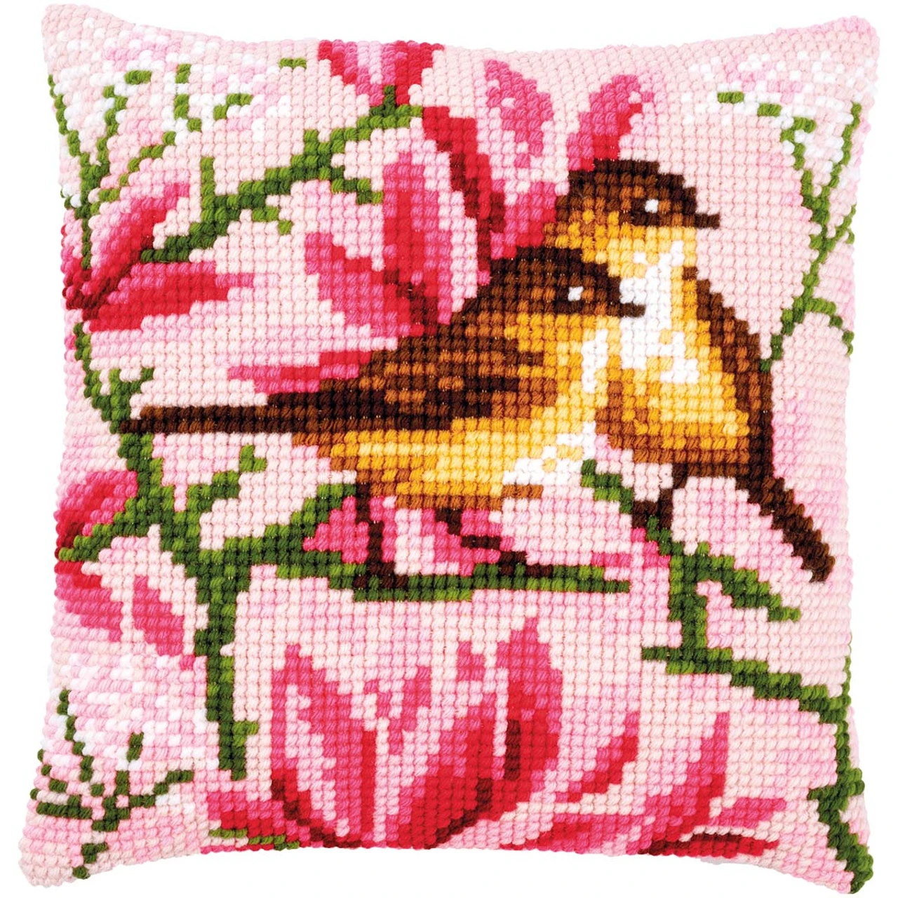 Vervaco Birds & Magnolia Pillow Needlepoint Kit