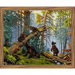 Orchidea Morning In The Pine Tree Forest Needlepoint Canvas