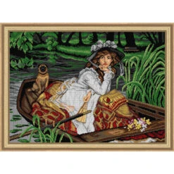 Orchidea Young Lady In A Boat Needlepoint Canvas