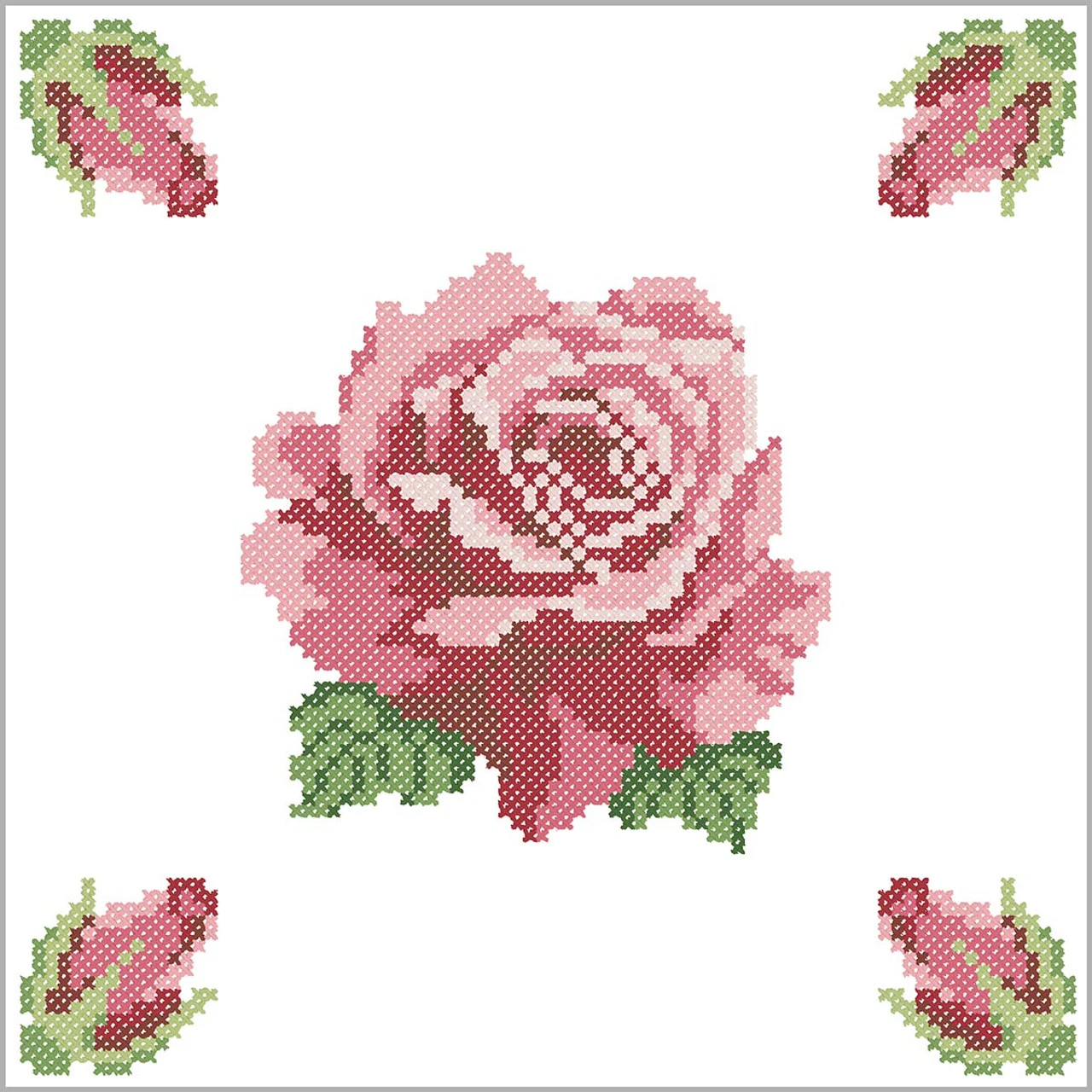 Herrschners Romantic Rose Quilt Blocks Stamped Embroidery - Image 2