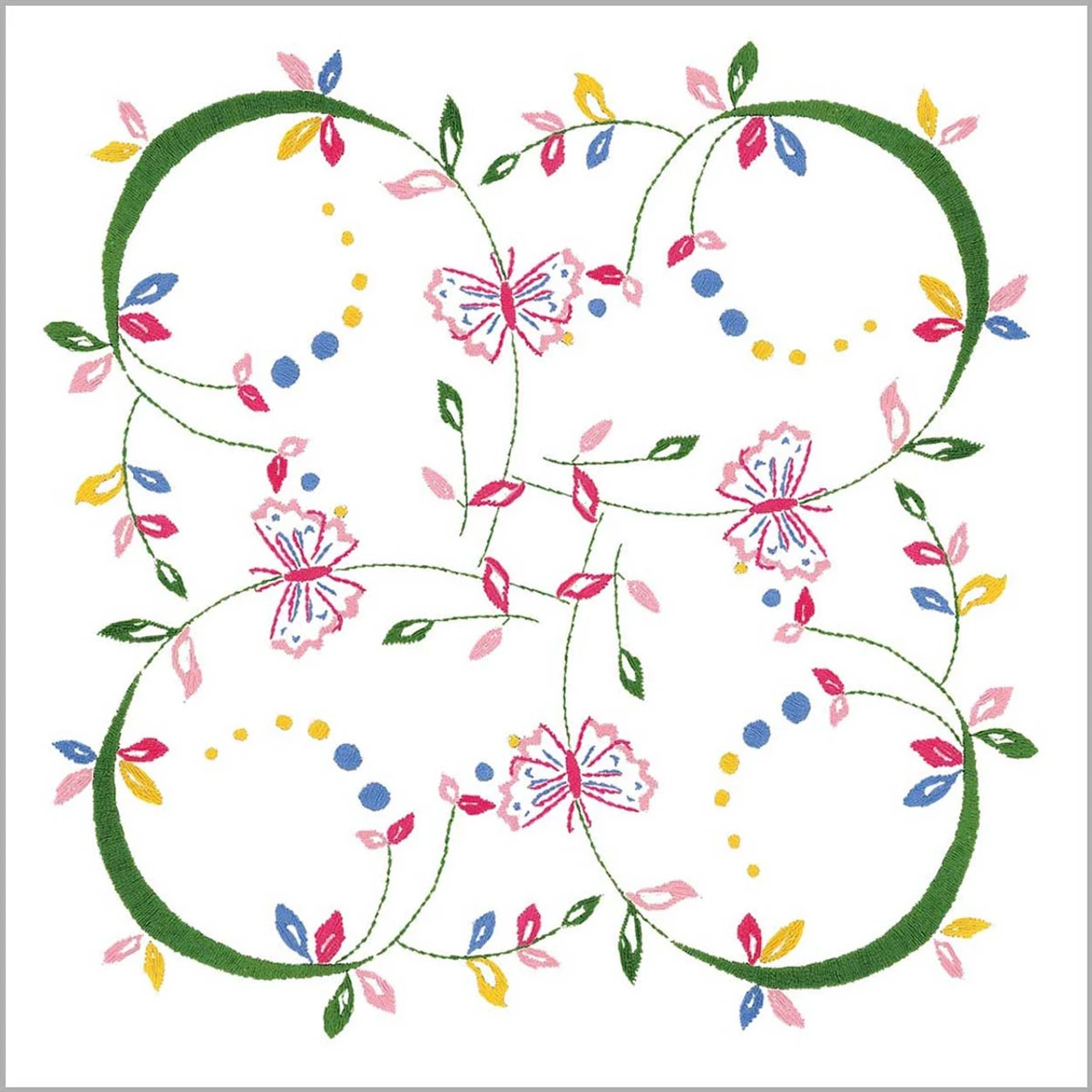 Herrschners Butterfly Wings Quilt Blocks Stamped Embroidery - Image 2