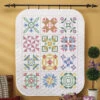 Herrschners Traditional Quilt Sampler Lap Quilt Stamped Cross-Stitch