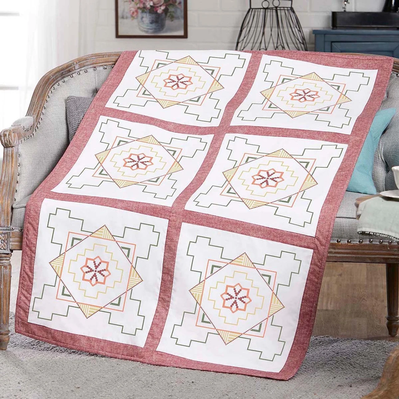 Herrschners Nora Quilt Blocks Stamped Cross-Stitch