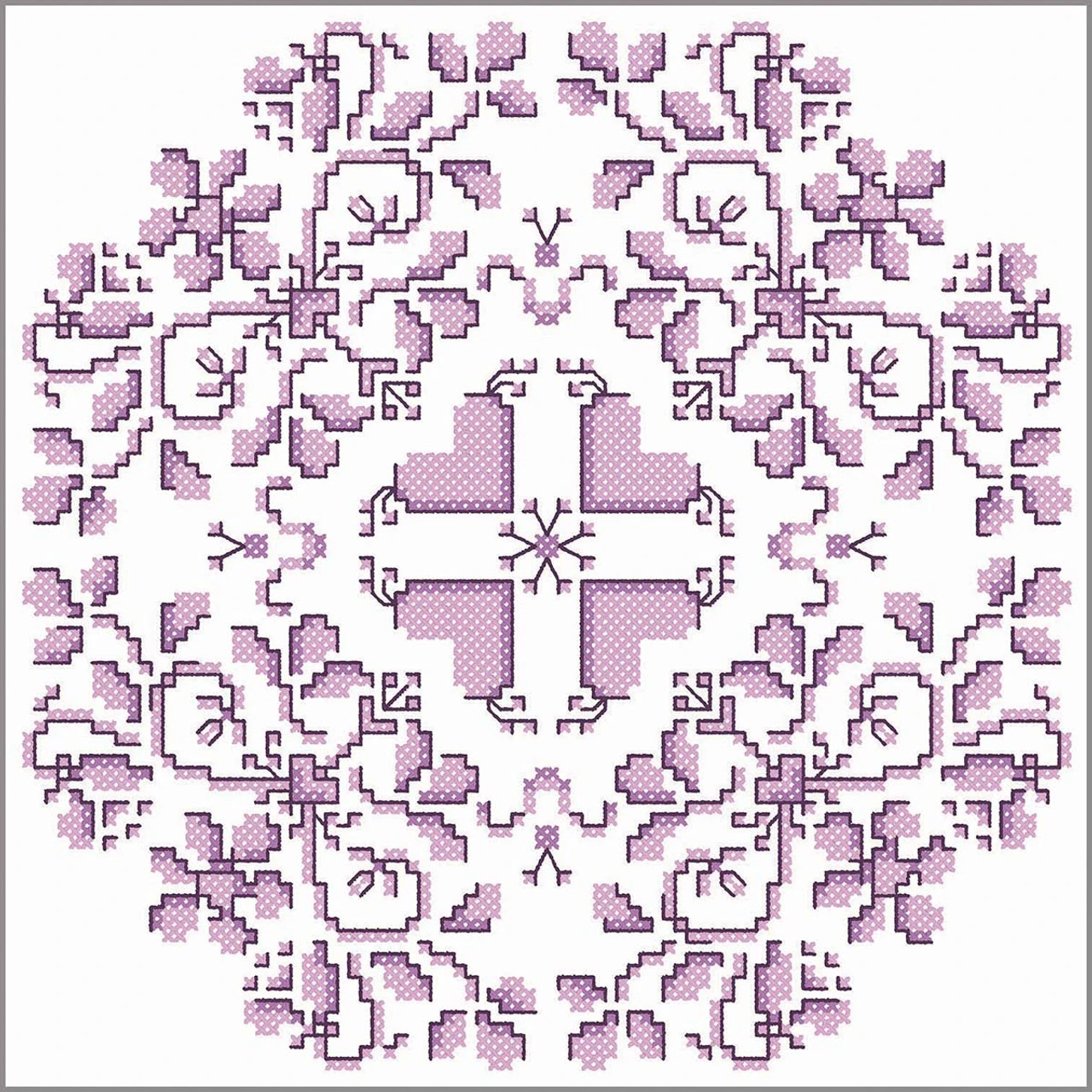 Herrschners Violet Dreams Quilt Blocks Stamped Cross-Stitch