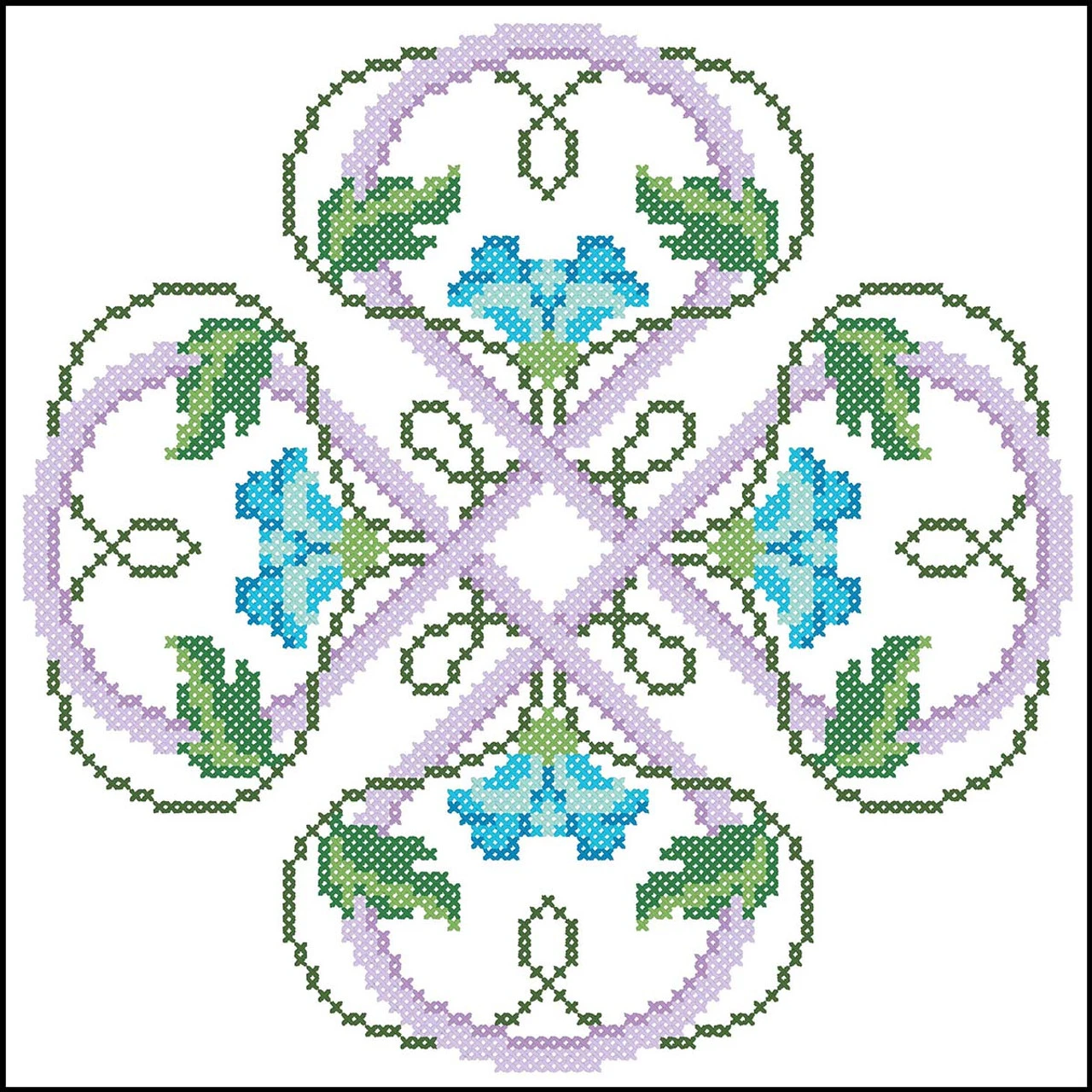 Herrschners Floral Fancy Quilt Blocks Stamped Cross-Stitch - Image 2