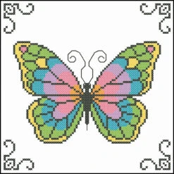Herrschners Enchanted Butterfly Quilt Blocks Stamped Cross-Stitch