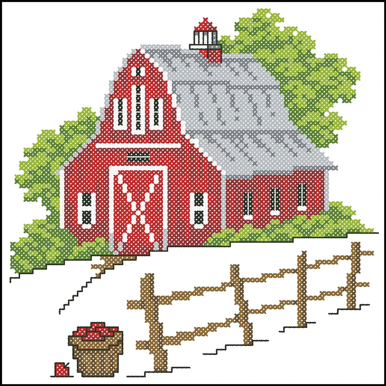 Herrschners Farm Life Quilt Blocks Stamped Cross-Stitch - Image 2