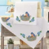 Herrschners Bluebird Nest Table Topper & Table Runner Stamped Cross-Stitch