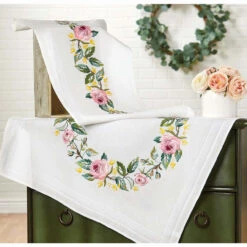 Nob Hill Roses & Leaves Set Stamped Embroidery