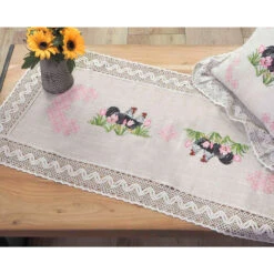 Nob Hill Roosters Table Runner Stamped Cross-Stitch