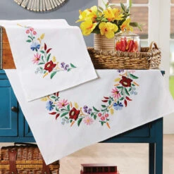 Herrschners Floral Set Stamped Embroidery