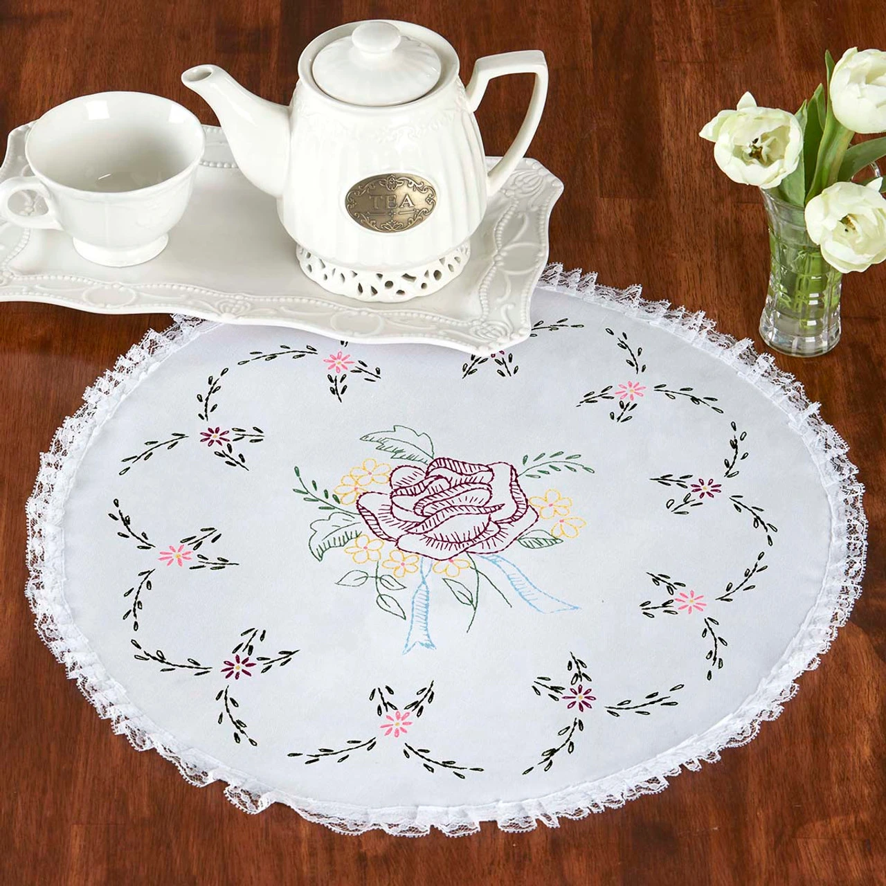 Herrschners Catherine Doily Stamped Embroidery