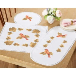 Herrschners Autumn Flutter Set Stamped Cross-Stitch