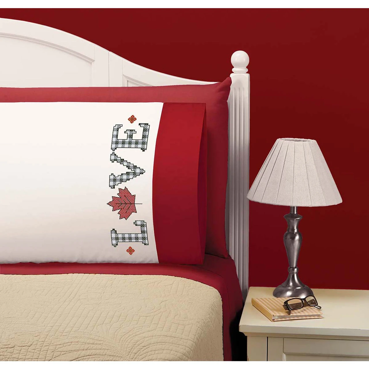 Herrschners Seasons Of Love - Fall Pillowcase Pair Stamped Cross-Stitch