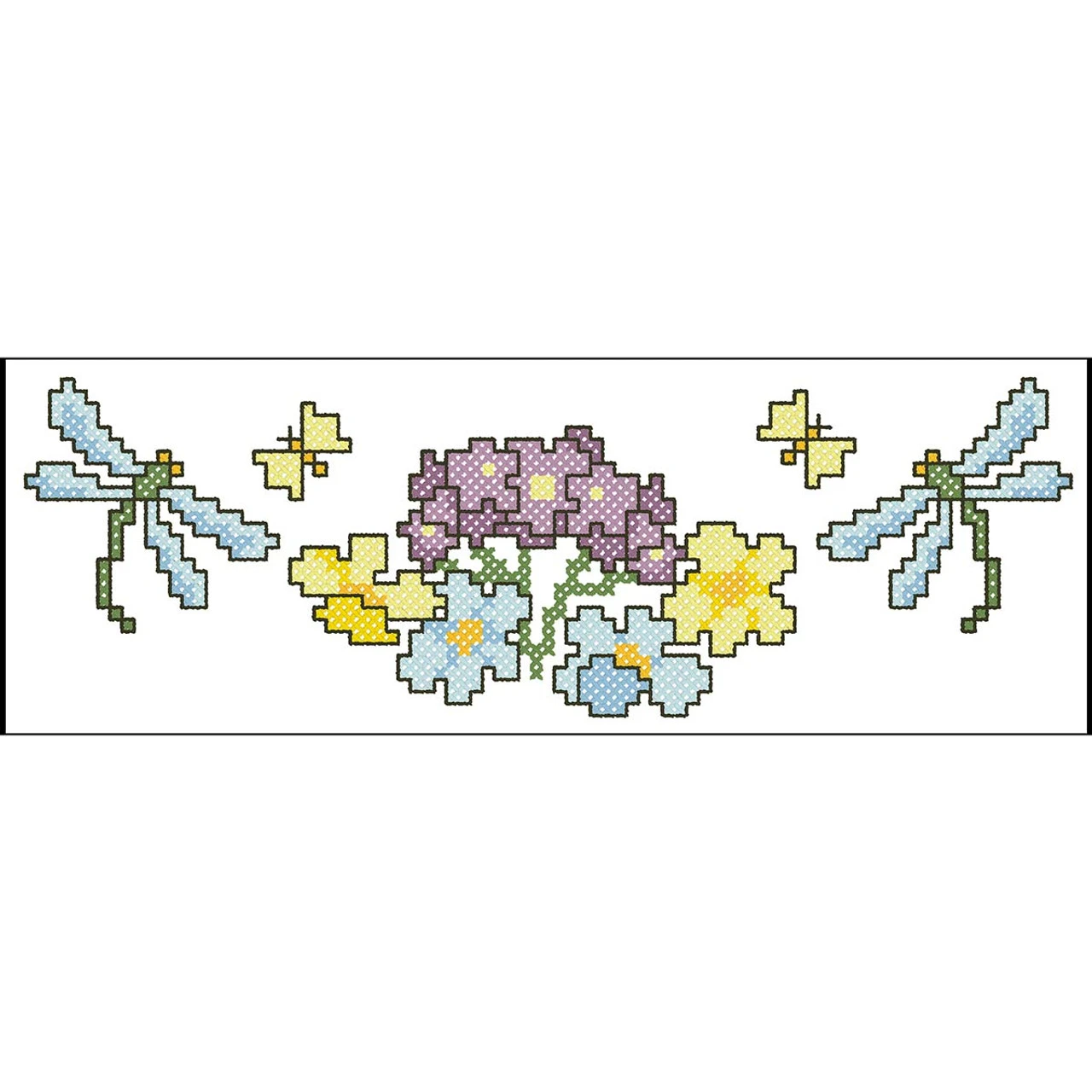 Herrschners Wildflower Pillowcase Pair Stamped Cross-Stitch - Image 2