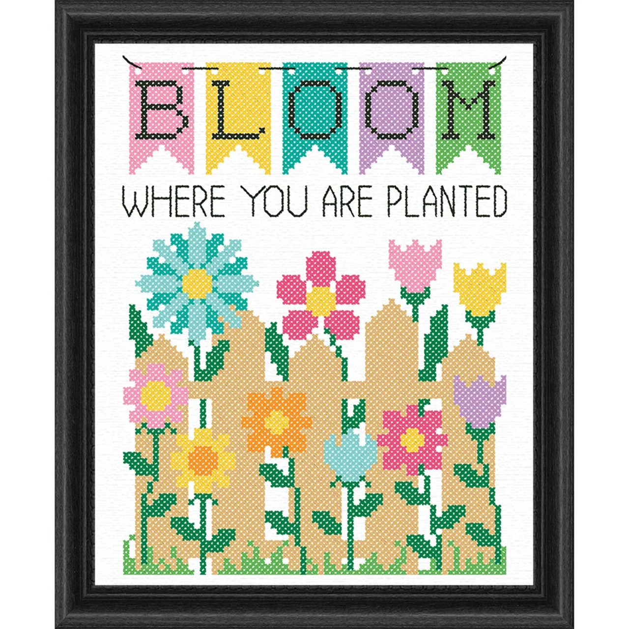 Herrschners Bloom Where You're Planted Stamped Cross-Stitch Kit