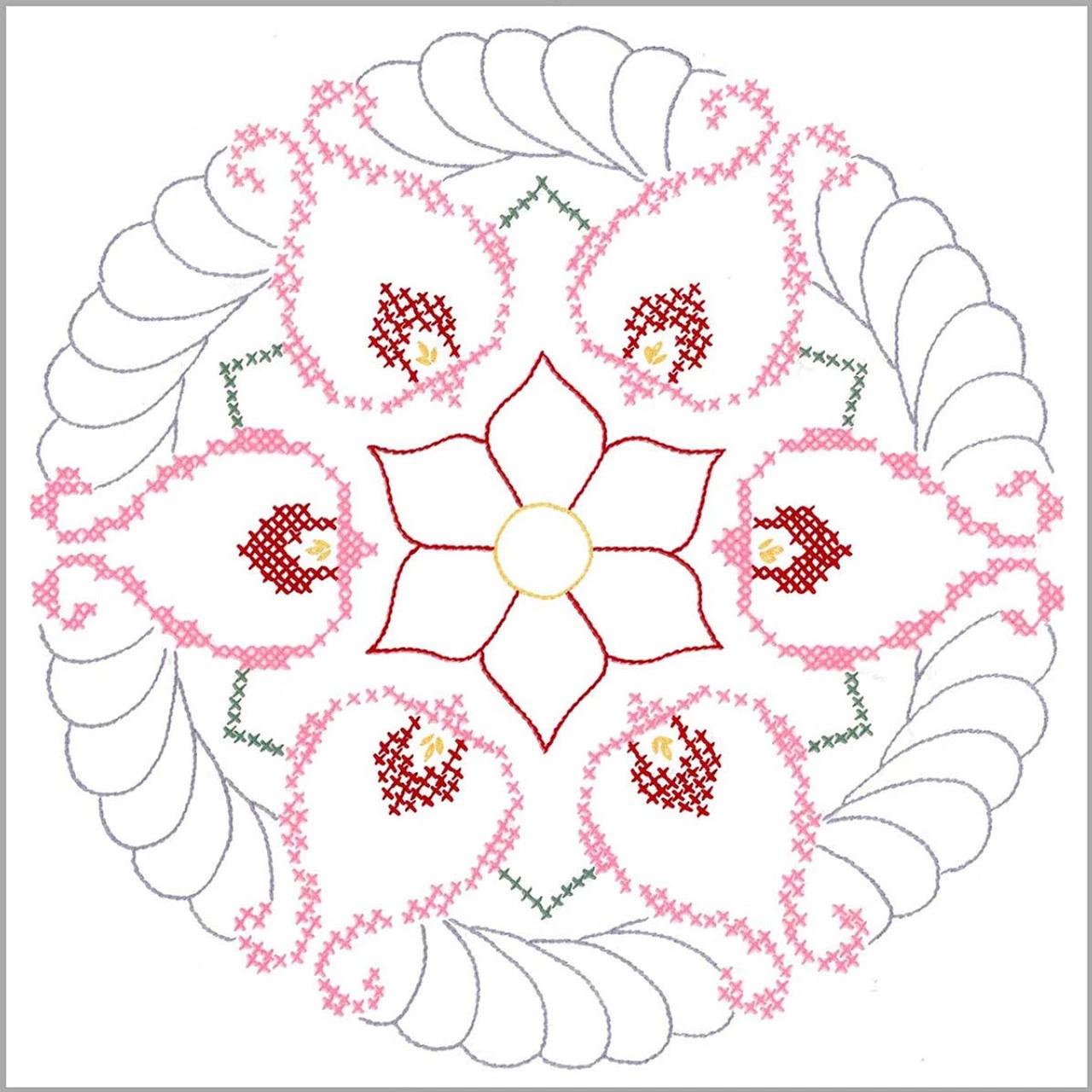 Herrschners Lydia Pillow Cover Stamped Embroidery - Image 2