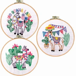 Craftways Llama Hoop Set Stamped Embroidery
