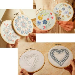 DMC Mindful, Forest Fruits, & Heart Hoop Set Stamped Embroidery