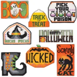 Herrschners Happy Halloween Magnets Counted Cross-Stitch Kit