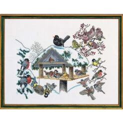Eva Rosenstand Winter Birdfeeder Aida Counted Cross-Stitch Kit