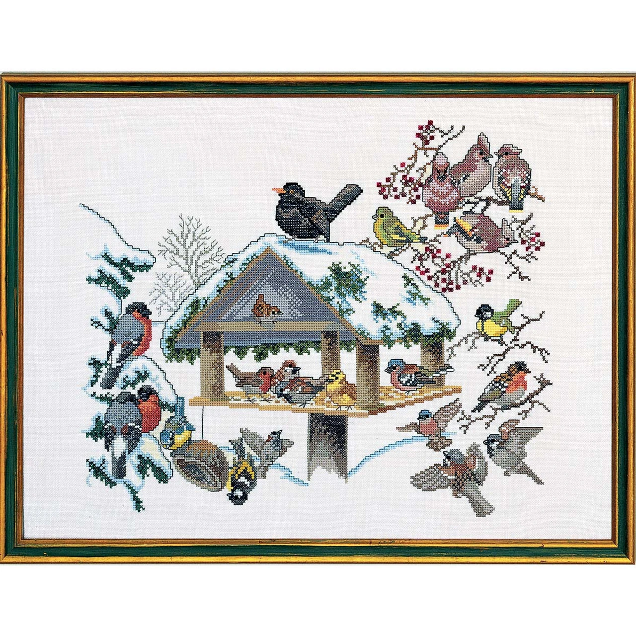 Eva Rosenstand Winter Birdfeeder Aida Counted Cross-Stitch Kit