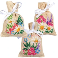 Vervaco Spring Flowers Bags Counted Cross-Stitch Kit