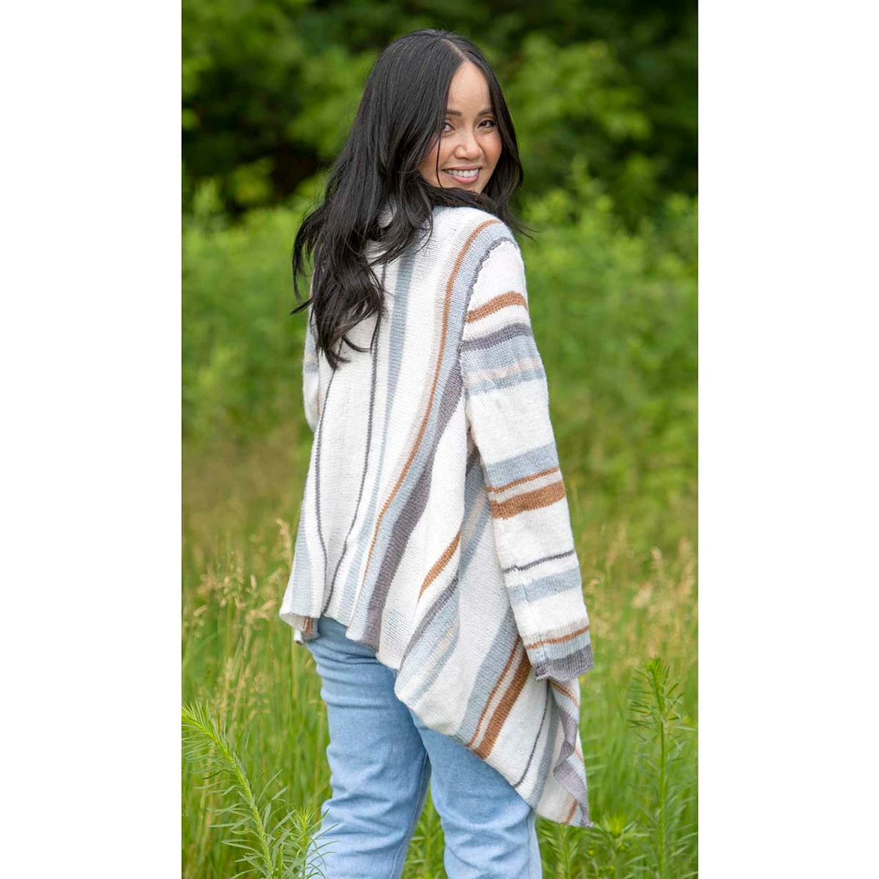 Herrschners Neutral Drapey Cardigan Knit Kit - Image 2