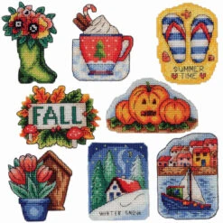 Herrschners Four Seasons Magnets Plastic Canvas Kit