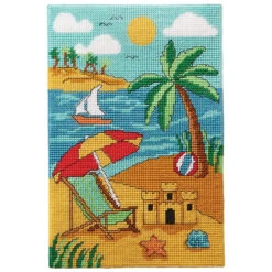 Herrschners Day At The Beach Wall Hanging Plastic Canvas Kit