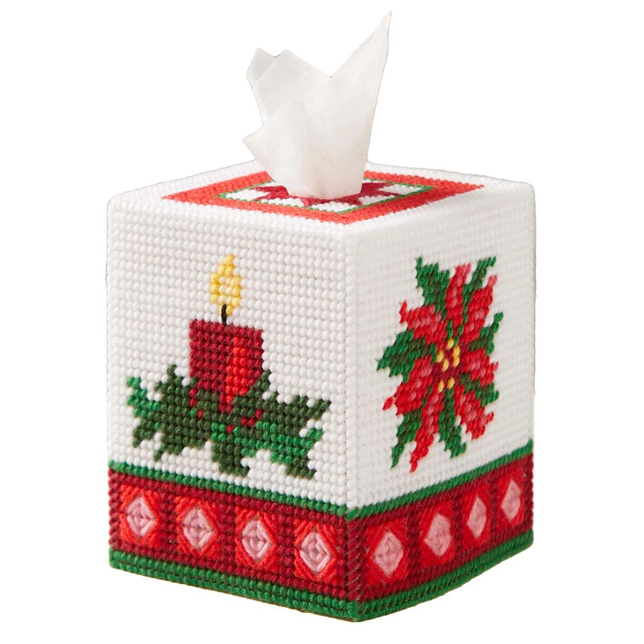 Herrschners Winter Welcome Tissue Box Plastic Canvas Kit - Image 2