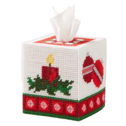 Herrschners Winter Welcome Tissue Box Plastic Canvas Kit