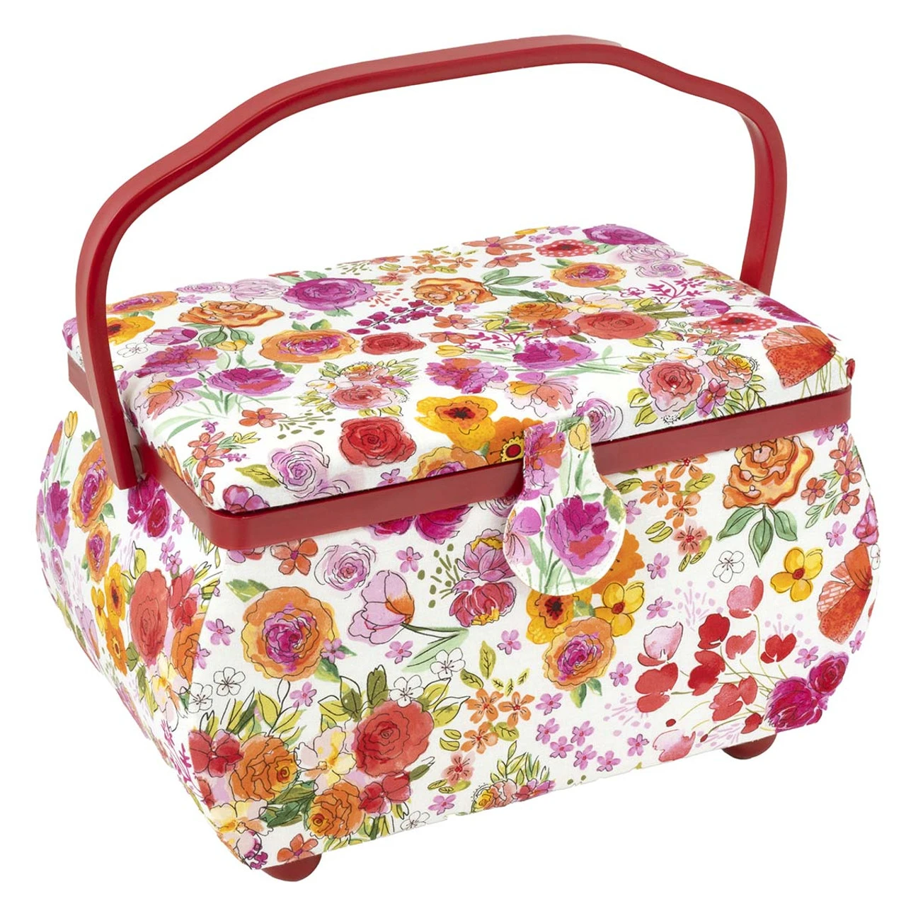 Prym Consumer USA Blue Floral Sewing Basket Accessory