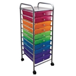 Rolling 10 Drawer Organizer Magnifier
