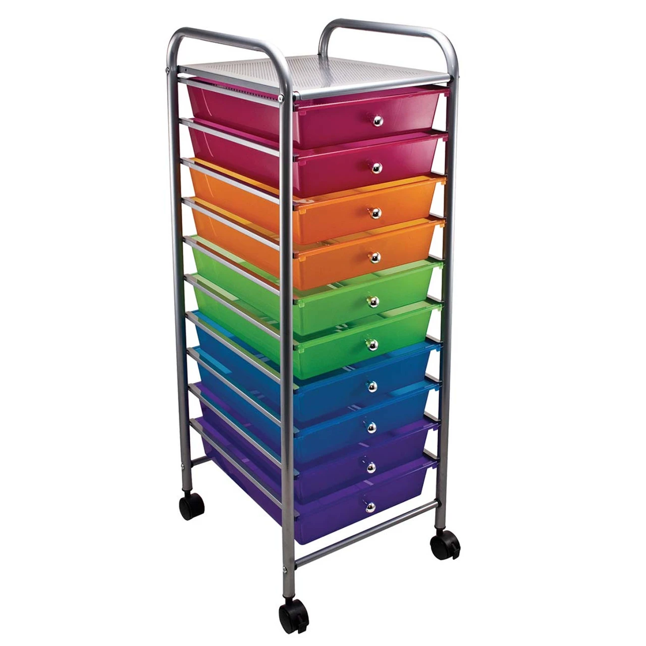 Rolling 10 Drawer Organizer Magnifier