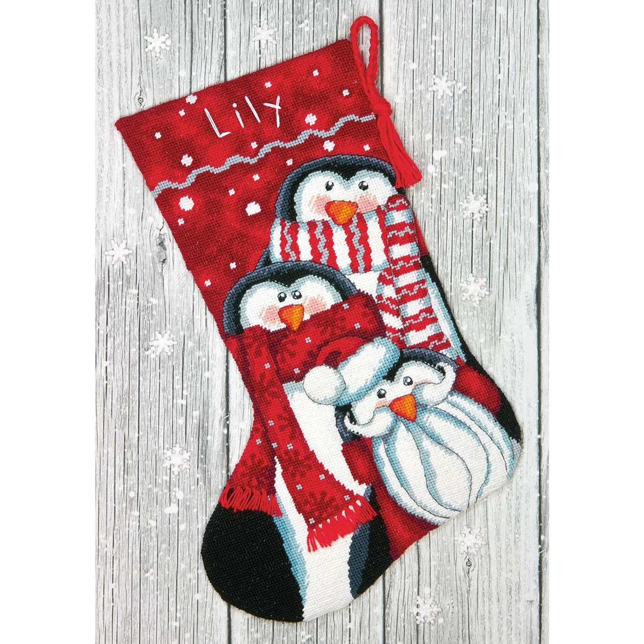 Dimensions Holiday Penguins Stocking Needlepoint Kit