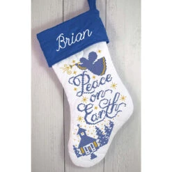 Herrschners Peace On Earth Stocking Stamped Cross-Stitch Kit
