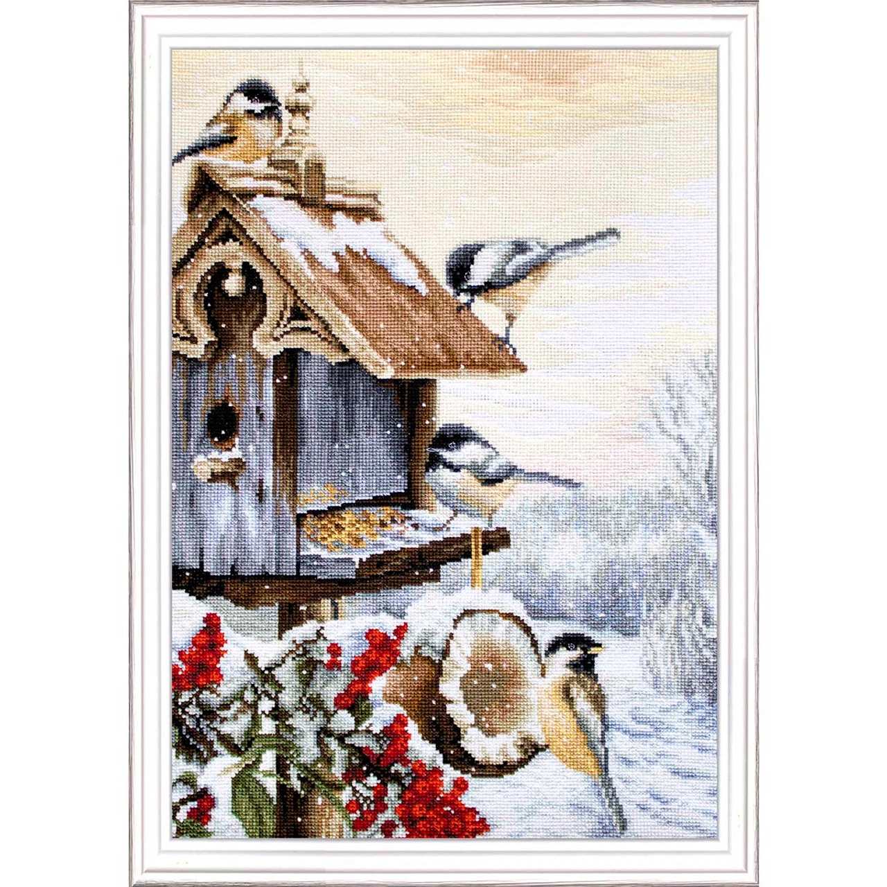 Luca-S Winter Birdhouse Counted Cross-Stitch Kit