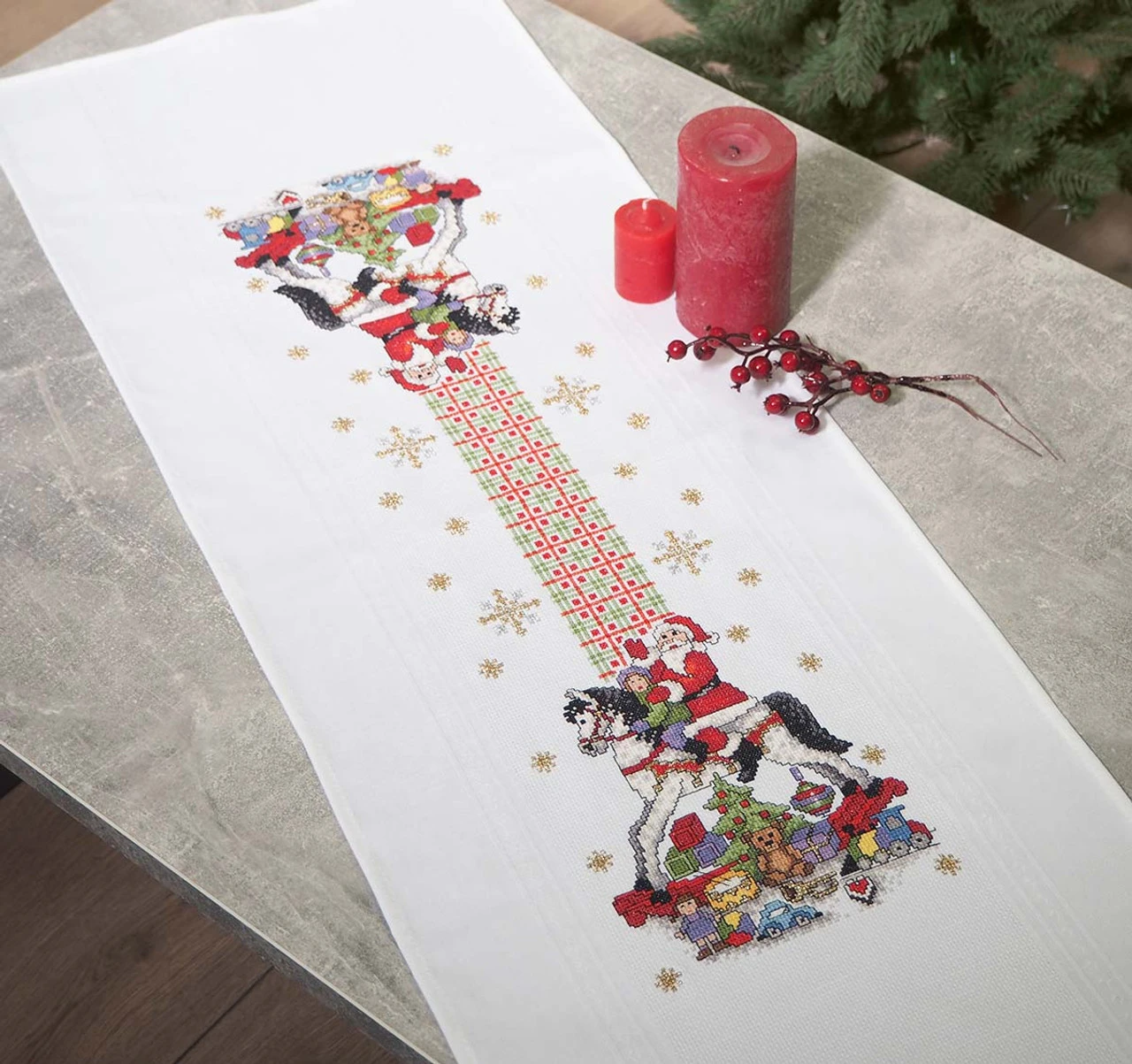 Nob Hill Christmas Toys Table Runner Counted Cross-Stitch Kit