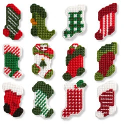 Herrschners Mini Stocking Ornaments Plastic Canvas Kit
