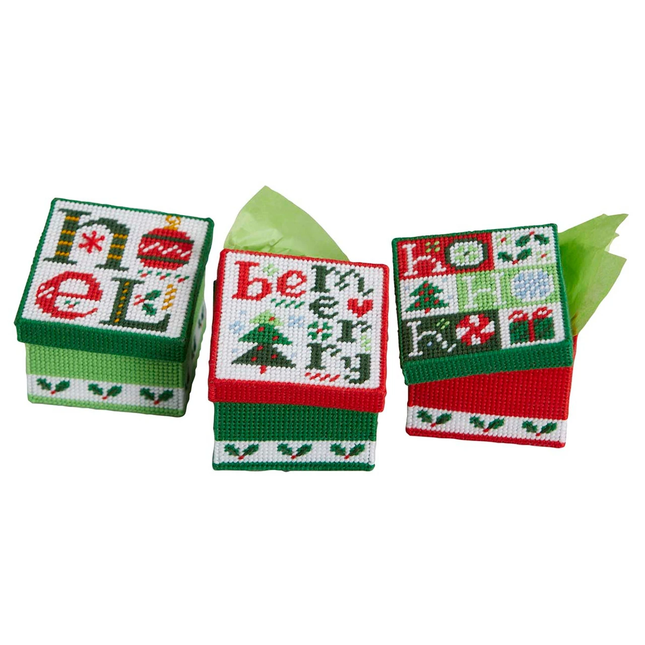 Herrschners Jingle All The Way Gift Boxes Plastic Canvas Kit