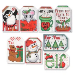 Herrschners Yuletide Greetings Gift Tags Counted Cross-Stitch Kit