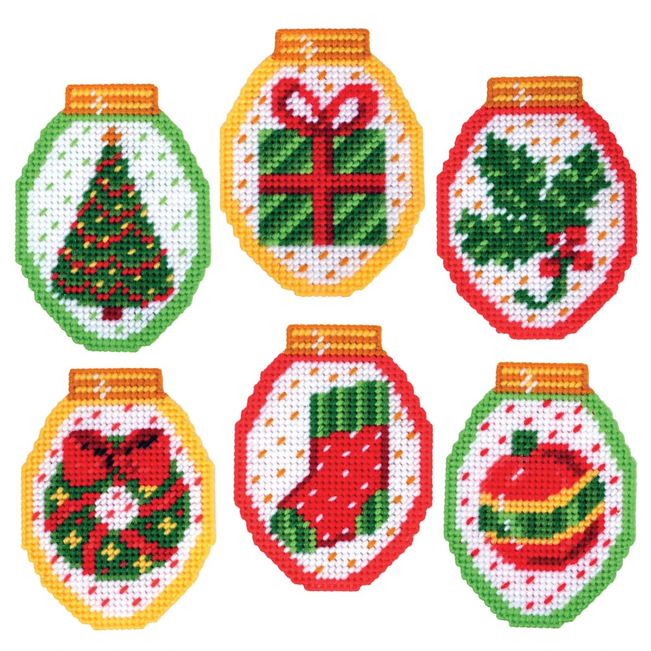 Herrschners Christmas Light Ornaments Plastic Canvas Kit